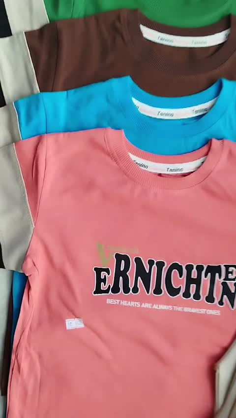 ست پسرانه تیشرت و شلوارک جیب دار کمر غلفتی پنبه خالص طرح ERNICHTEN سایز 55-50