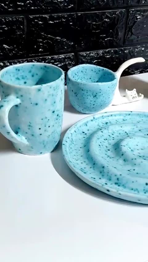 ست سرامیکی فیروزه ای