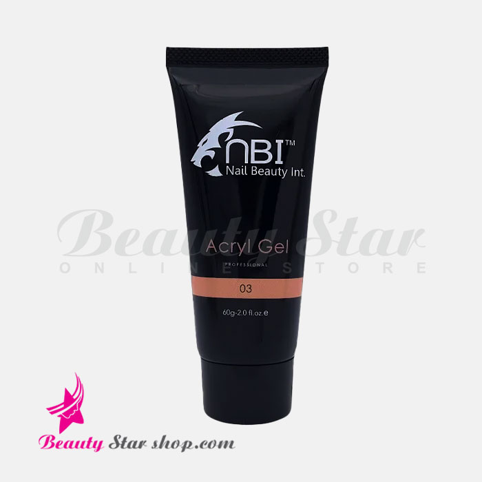 پلی ژل کاشت ناخن ان بی آی هلویی کد 03 حجم 60 گرم
