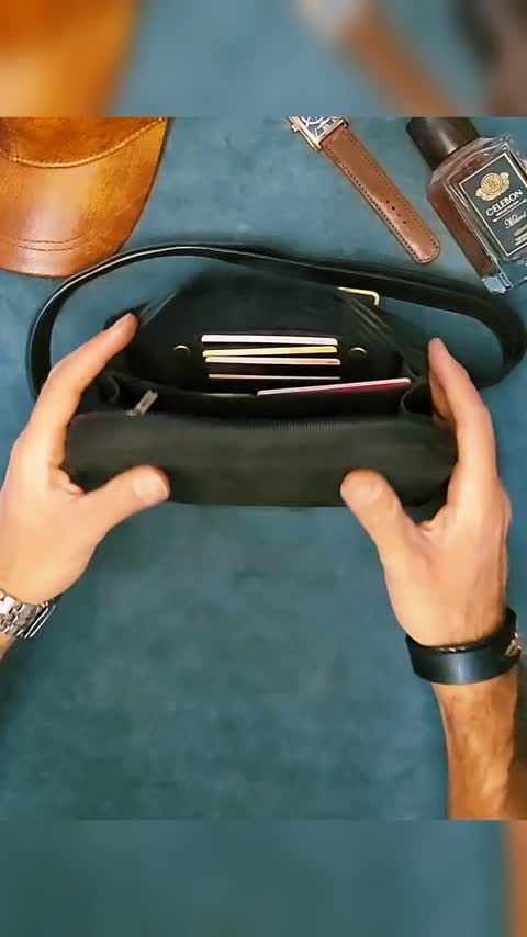 کیف 4 کاره چرم طبیعی بزی دستدوز برند اس تی 