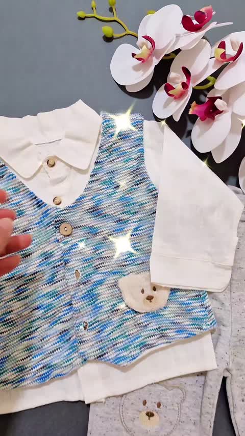 ست سه تکه پسرانه مجلسی (جلیقه، بلوز، شلوار) طرح تدی ترک ارسال رایگان