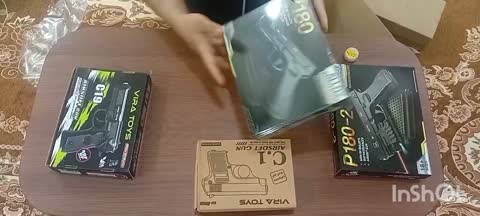 کلت اسباب بازی ساچمه ای خشاب خور مدل P180 با صداخفه کن
