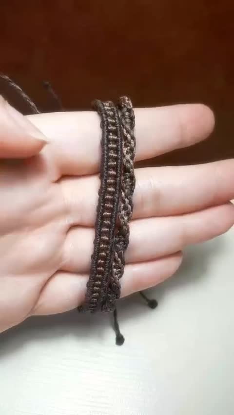 پک دوتایی دستبند میکرومکرومه دستبافت