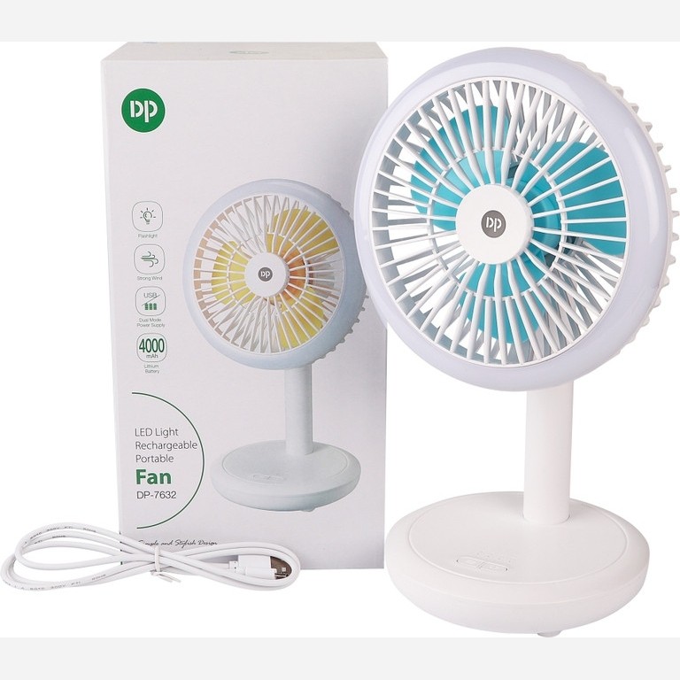 پنکه شارژی رومیزی برند دی پی مدل DP-7632