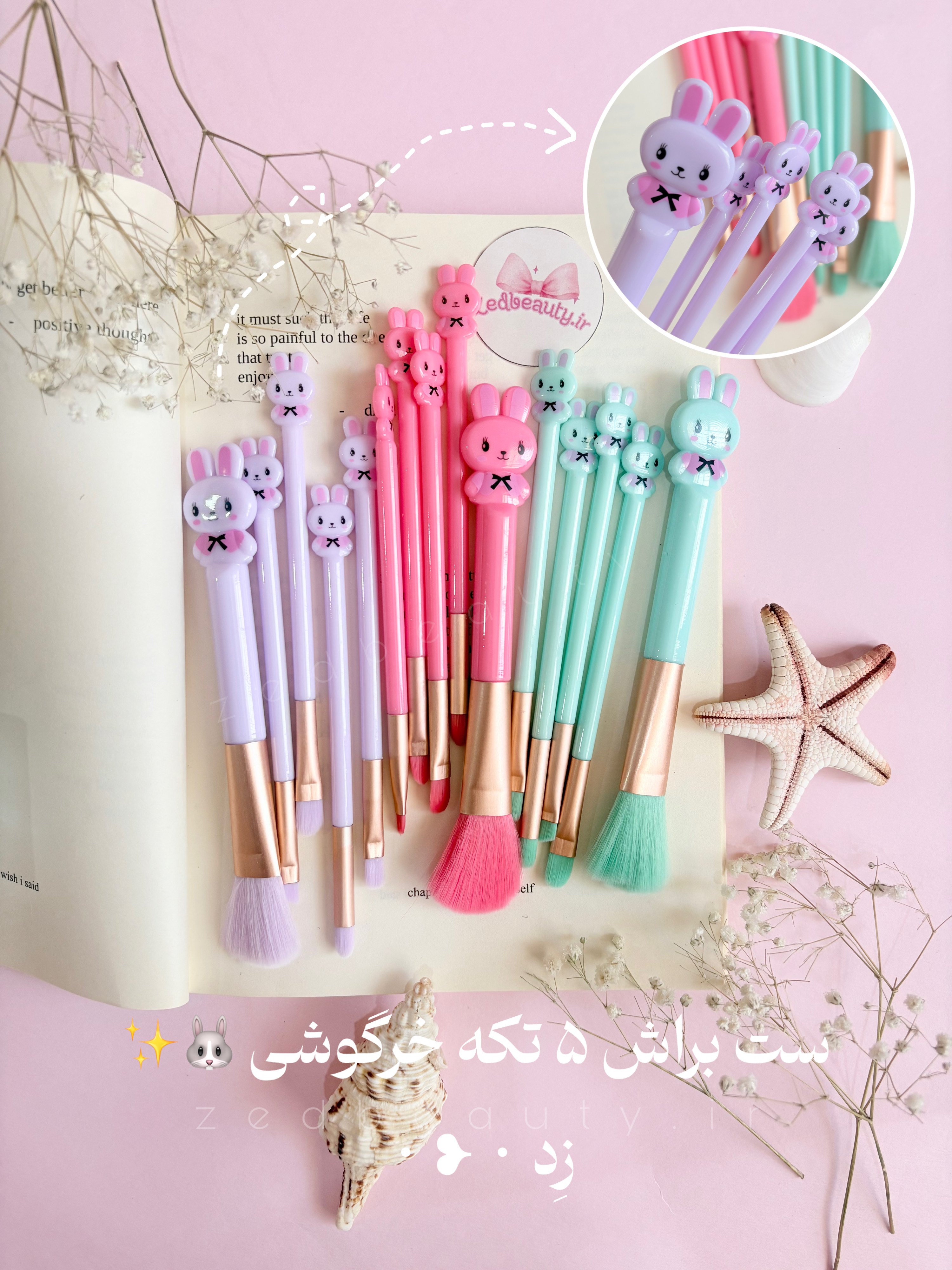 ست براش 5 تکه خرگوشی