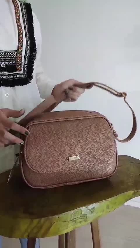 کیف دوشی جادار زنانه شیک نسکافه ای مشکی کرم ارسال رایگان 