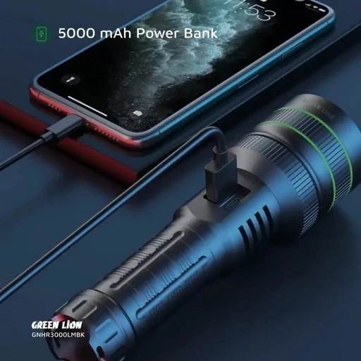 چراغ قوه گرین لاین مدل GNHR3000LMBK با گارانتی