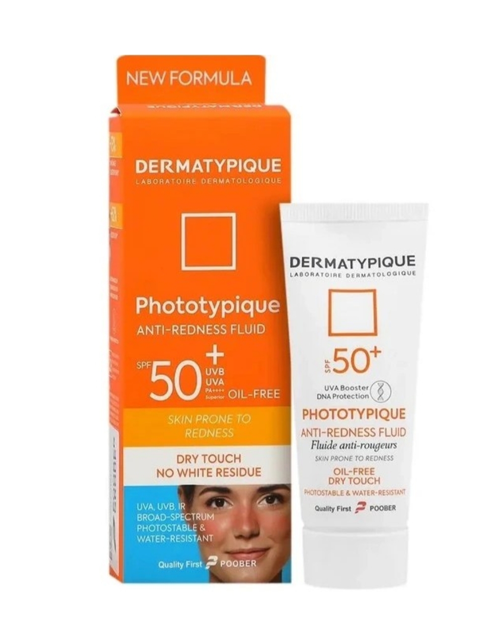 فلوئید ضدآفتاب بی رنگ پوستهای قرمز و حساس درماتیپیک SPF50