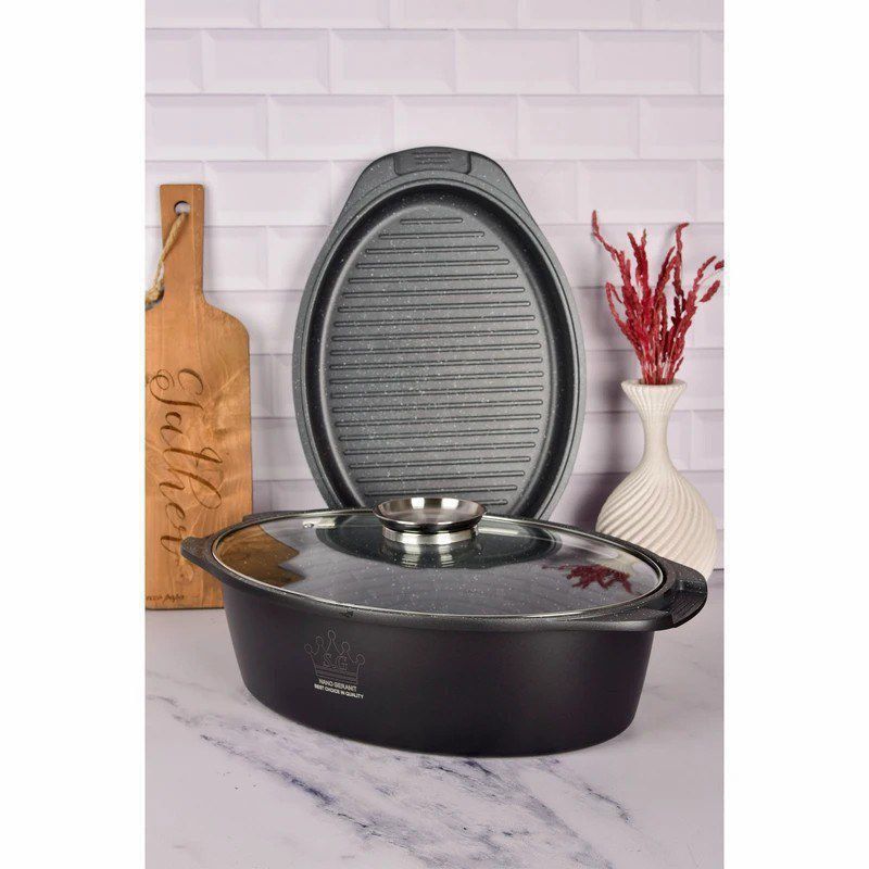 تابه مرغ و ماهی چدن گرانیت برند SG سایز 42