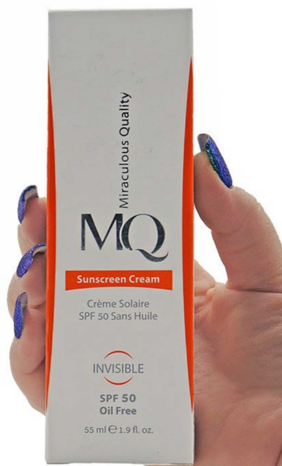 کرم ضدآفتاب بدون رنگ ام کیو,SPF50 ,برای پوستهای چرب