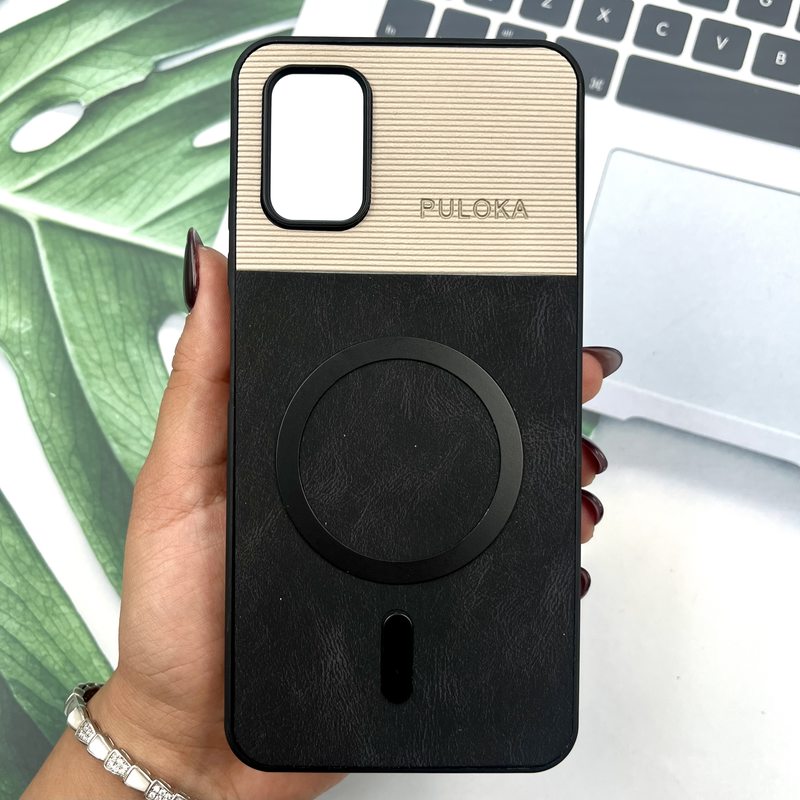قاب گوشی Poco M3 / Redmi 9T شیائومی Leather Cover مگ سیف Magsafe اورجینال لوکس کلاسیک مشکی کد 662393