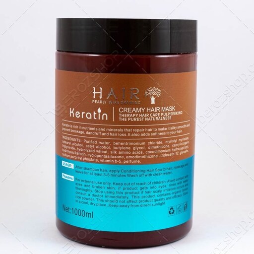 ماسک مو کراتین کرمی 1000 میل بدون سولفات و پارابن HAIR