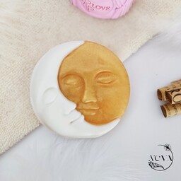 صابون تزئینی دستساز طرح ماه و خورشید دو رنگ  کد1 سفید و طلایی