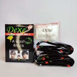 بسته 10 عددی شامپو رنگ مو گیاهی دکسی Dexe (طبیعی سیاه کننده مو فقط با یک بار استفاده)