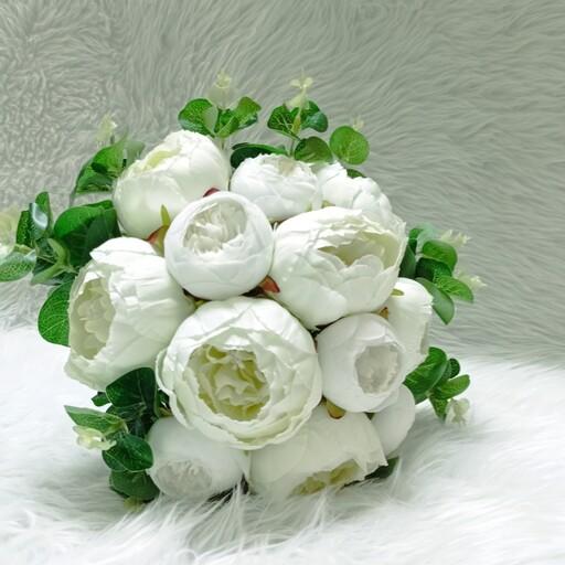 دسته گل عروس مصنوعی.دسته گل مصنوعی عروس.گل.دسته گل پیونی