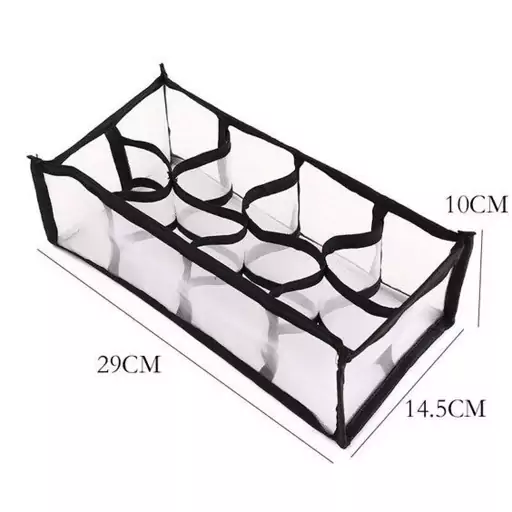 نظم دهنده کشو پارچه ای 8 خانه در اندازه 10در15در29 سانتیمتر سایز یک 
مناسب برای همه خانم ها و آقایان و کودکان