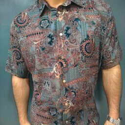 پیراهن هاوایی مردانه  تمام نخ ترک  سایز لارج کد 03