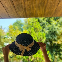 کلاه تابستانه دخترانه مدل آرزوبافته شده با نخ کاغذی رافیا (لطفا قبل از ثبت سفارش، استعلام موجودی بگیرید)