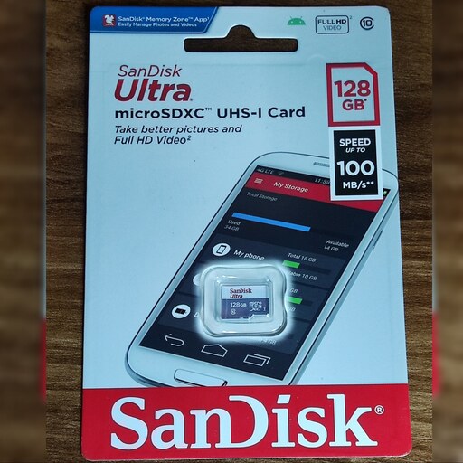 مموری کارت (کارت حافظه)سن دیسک SanDisk ظرفیت 128 گیگ با گارانتی مادام العمر