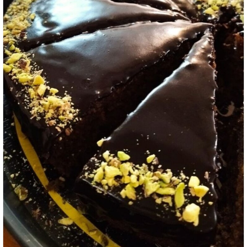 کیک دبل چاکلت خانگی باقطر24 سانت 