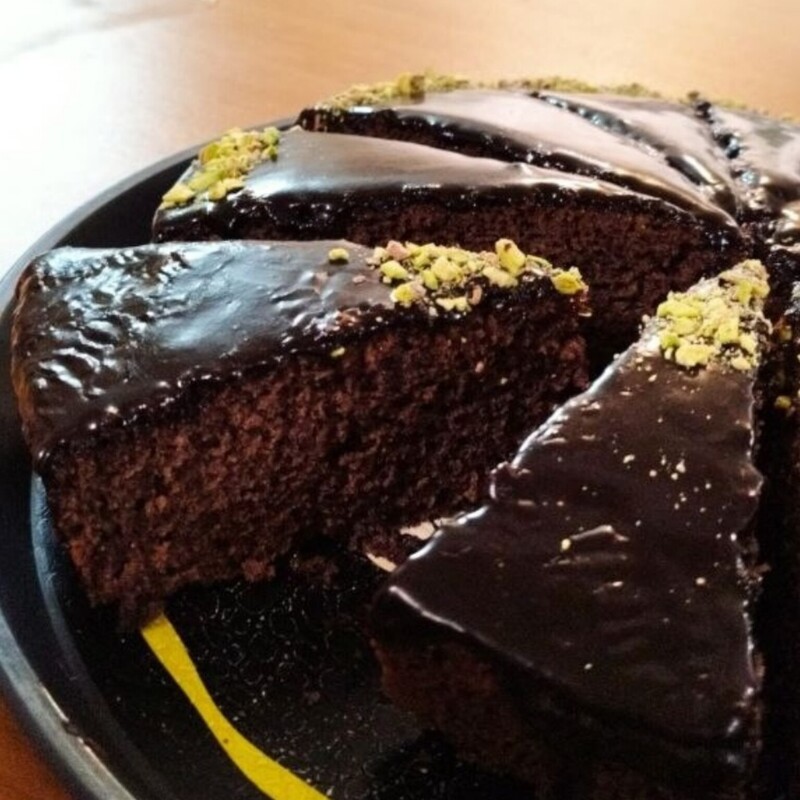 کیک دبل چاکلت خانگی باقطر24 سانت 