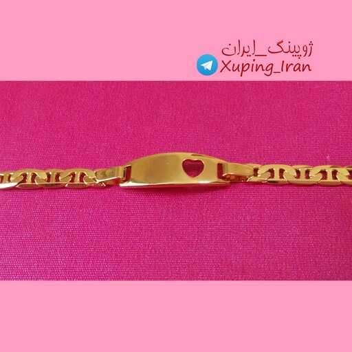 دستبند ژوپینگ ظریف پلاکدار قلبی طلایی Xuping طرح طلا بزرگسال بچگانه دخترانه باریک