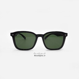 عینک آفتابی ریبن کائوچو شیشه کریستال ضدخش مشکی سبز  زنانه و مردانه مدل4392d