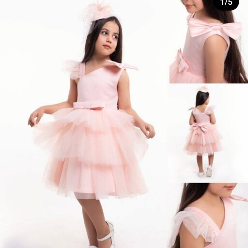 لباس تور عروسکی  مجلسی دخترانه   پیراهن دخترانه مجلسی شیک و زیبا  بچگانه 