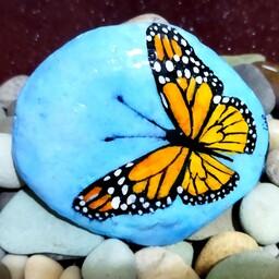 نقاشی روی سنگ  ،  طرح پروانه7