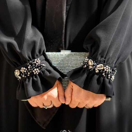 مانتو عبایی پیراهنی بلند جواهر دوزی شده الیزا درجه یک ارسال رایگان 