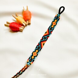 دستبند دخترانه طرح سنتی دستبافت با رنگ دلخواه - اکسسوری مهری