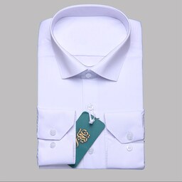 پیراهن سفید یقه دار تترون با کیفیت 