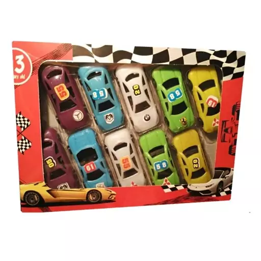 ماکت ماشین بازی مدل speed car racing کد 007 بسته 10 عددی