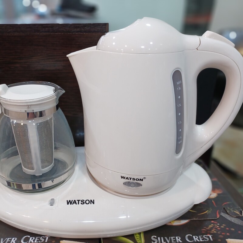 چای ساز کنارهمی لاکی واتسون مدل 3002 با قوری پیرکس و گارانتی اصلی شرکت واتسون