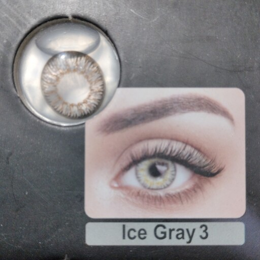 لنز چشم فصلی رنگ طوسی یخی 3  (Ice  Gray 3)  با جالنزی هدیه. استاندارد اروپا  CEو مجوز بهدا شت.ساخت کره.اورجینال وارداتی 