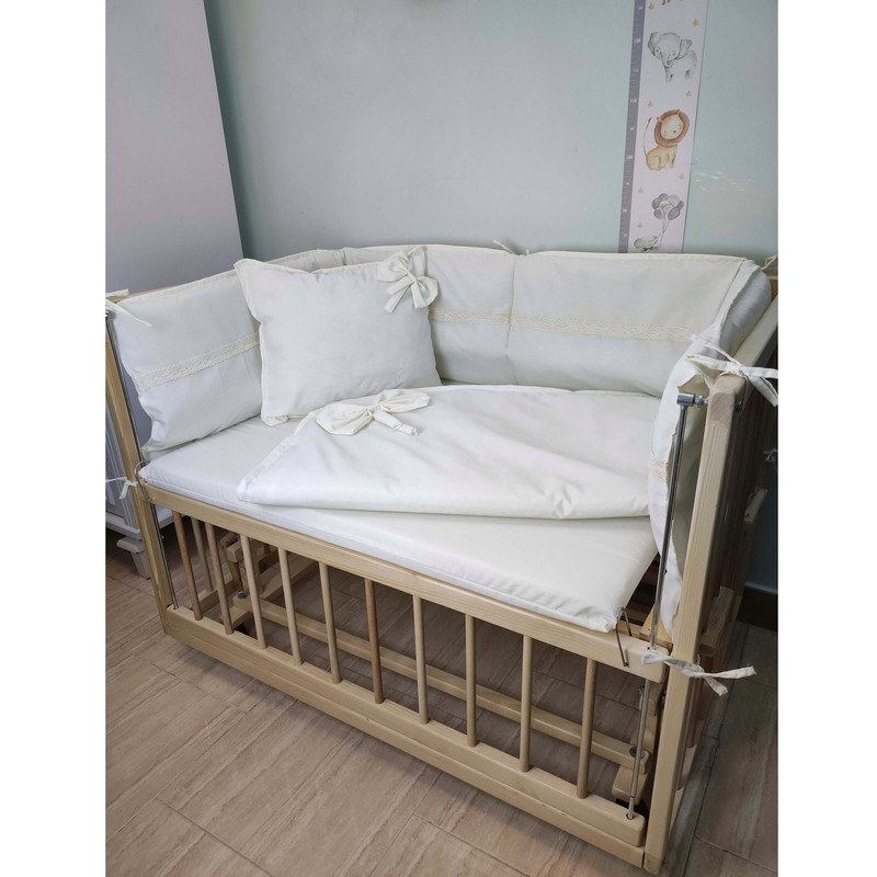 گهواره برقی- تخت و گهواره چوبی برقی از جنس تمام چوب روس به همراه رختخواب کامل