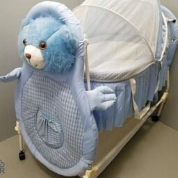 گهواره کودک- گهواره عروسکی مدل پسرانه خرس آبی