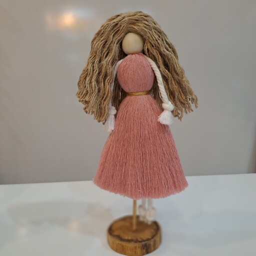 عروسک مکرومه چوبی دکوری