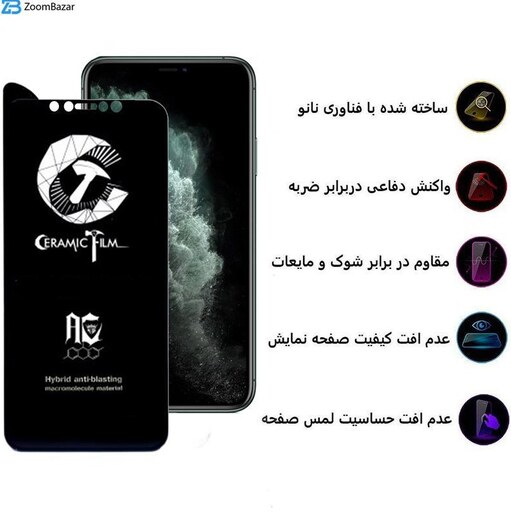 گلس ماتanti-blasting گوشی آیفون مدل X و XS و 11PRO