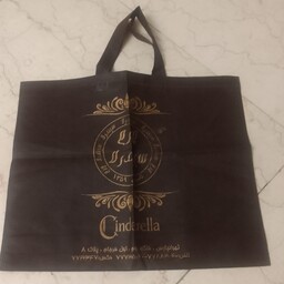 ساک کیسه کیف خرید کاور پارچه ای قهوه ای ابعاد 40 در 33