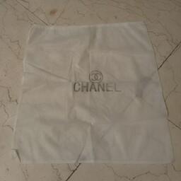 ساک کیسه کیف خرید دستی پارچه ای سفید شنل chanel ابعاد 45 در 50 