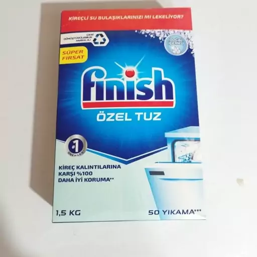 نمک فینیش ماشین ظرفشویی فینیش مدل Ozel Tuz وزن 1500 گرم

