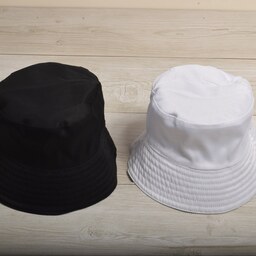 کلاه باکت (ماهیگیری) دورو رنگ سفید و مشکی