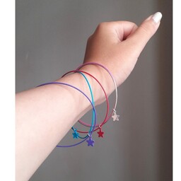 النگو با آویز ستاره دستبند النگویی دستبند زنانه دستبند النگو ستاره ای دستبند رنگی 