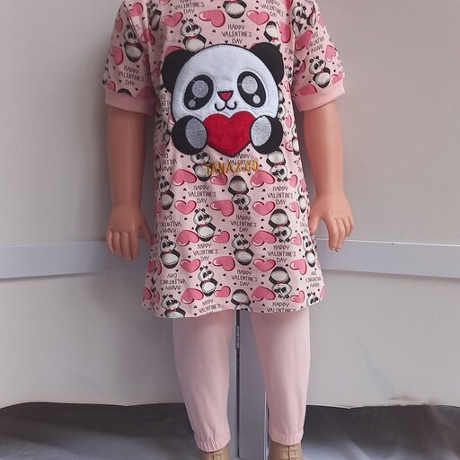 لباس بچه تیشرت شلوار طرح پاندا مهربون در 4 رنگ زیبا جنس عالی تنخور شیک