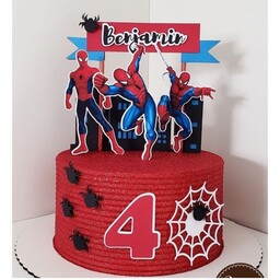 تاپر کیک تولد دستسازه تم پسرانه مرد عنکبوتی(اسپایدر من)
