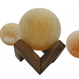 پایه چوبی نگهدارنده سنگ نمک لوزی شکل کوچک