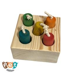 اسباب بازی پرنده مدل اسباب بازی فکری جورچین با رنگ خوراکی مناسب پرندگان باهوش 