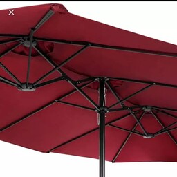 چتر دوقلو با پایه وسط آلمینیوم مناسب نراس و حیاط خلوت و باغ 