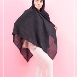 روسری مشکی تابستانه لمه مربعی ریشه پرزی ایرانی قواره 110